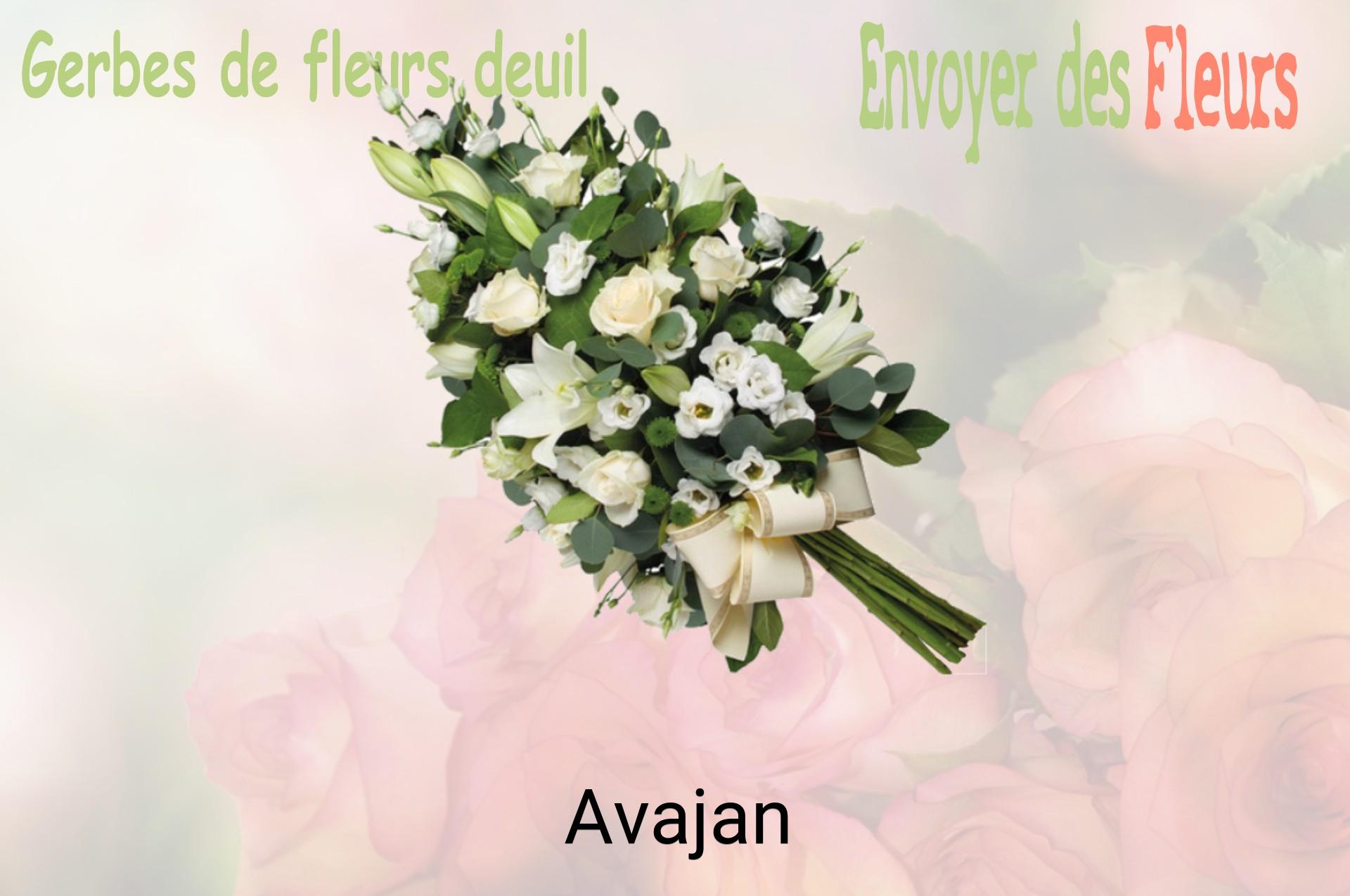 Gerbe de fleurs de deuil livrée à Avajan